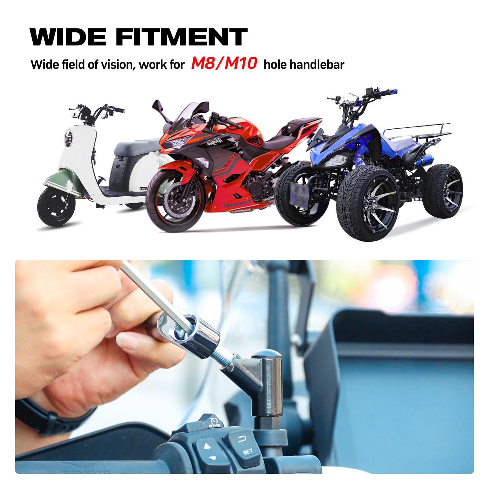Amazon | WTZMOTO バイクバックミラー オートバイハンドルミラー